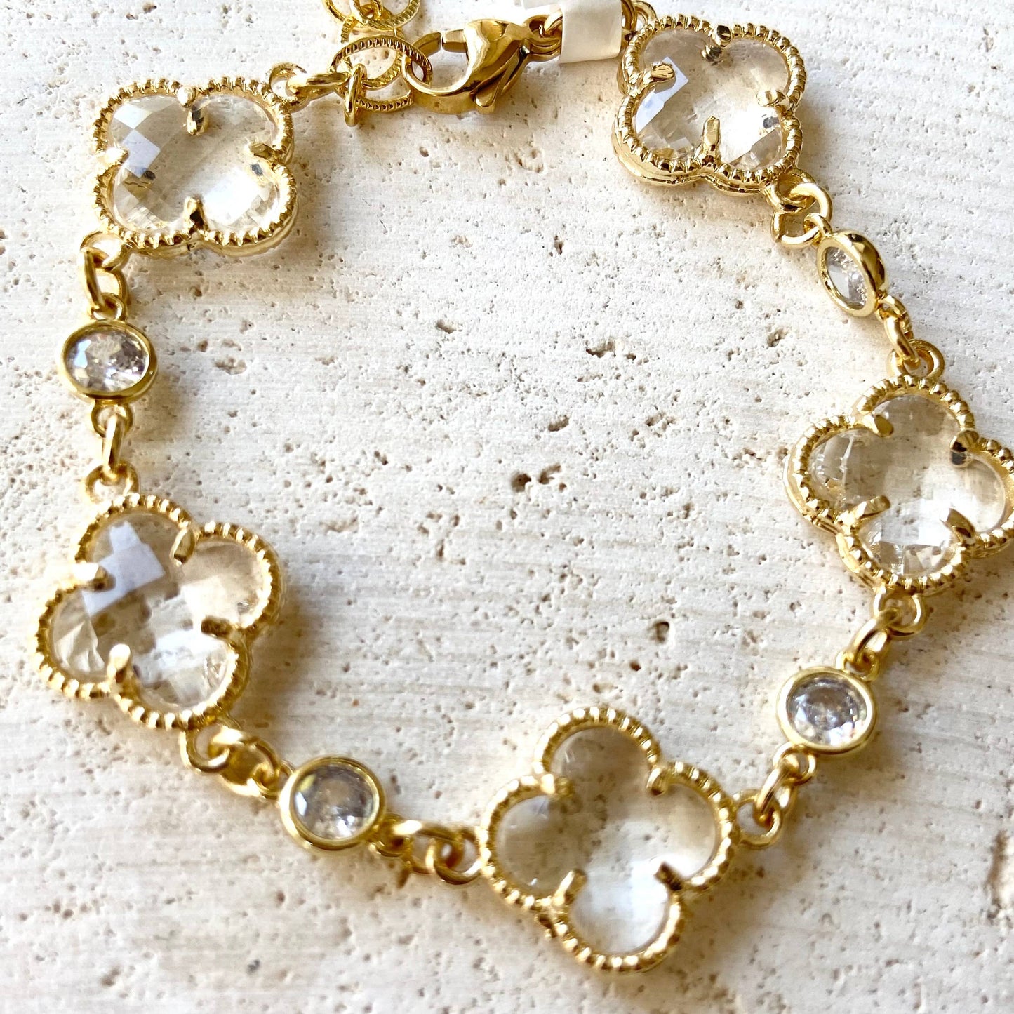 VB&CO Designs Handmade Jewelry - Clover quatrefoil crystal bracelet