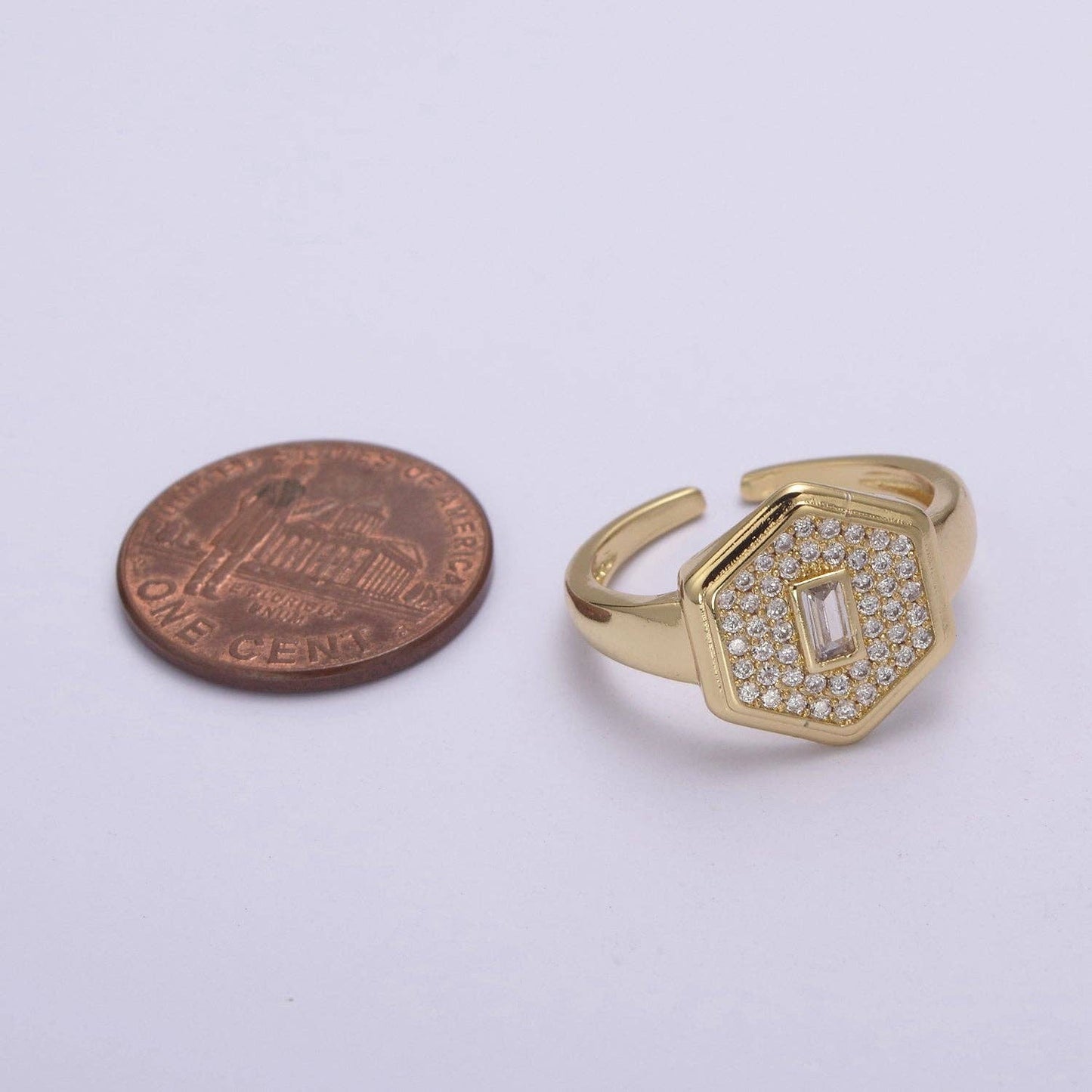 Clear CZ Adjustable Signet Ring 60.00