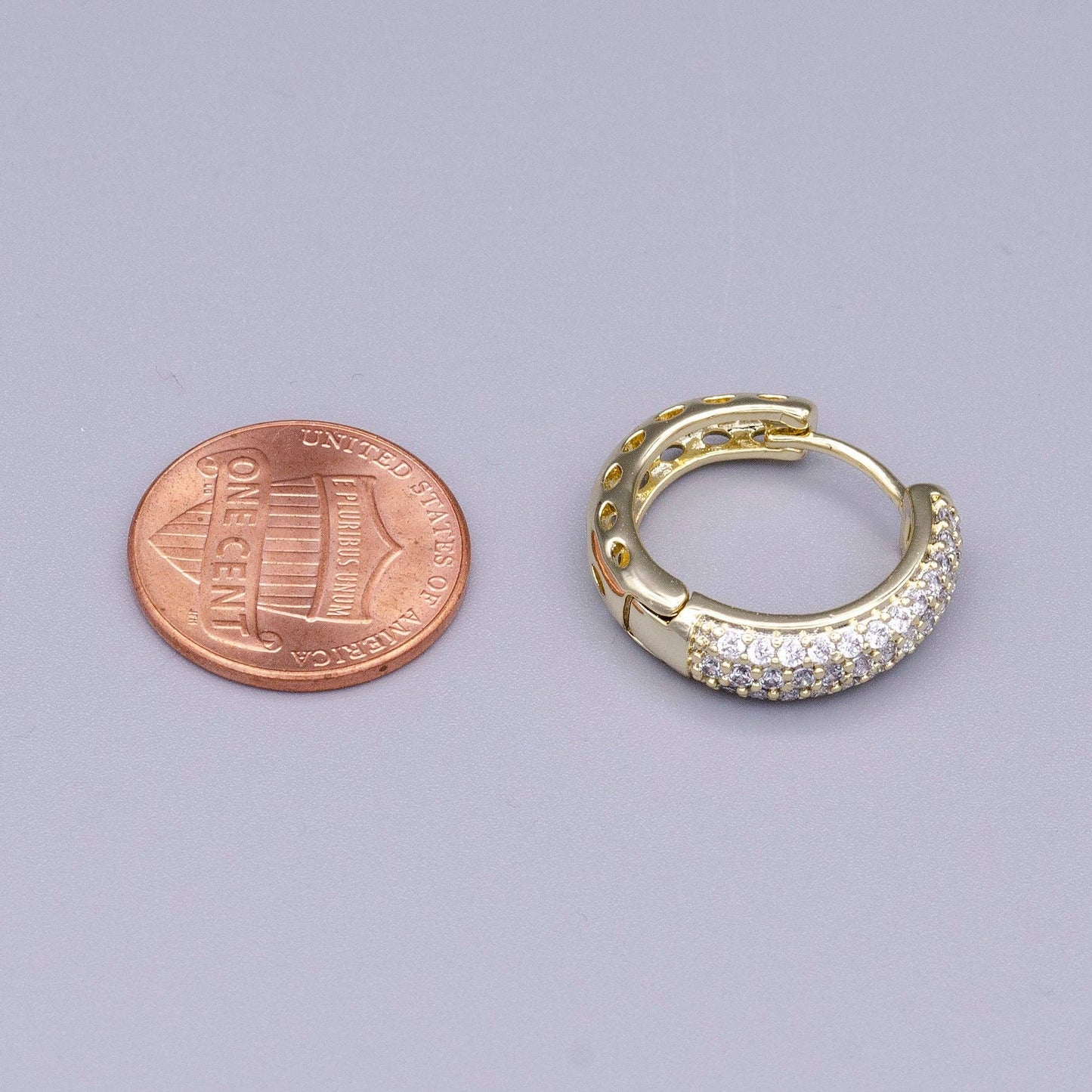 CZ Hoop Huggie Earrings 75.00