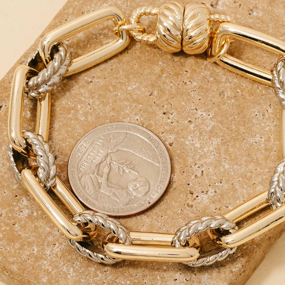 Anarchy Street - Gold Dipped Two Tone Magnetic Clasp Bracelet: B