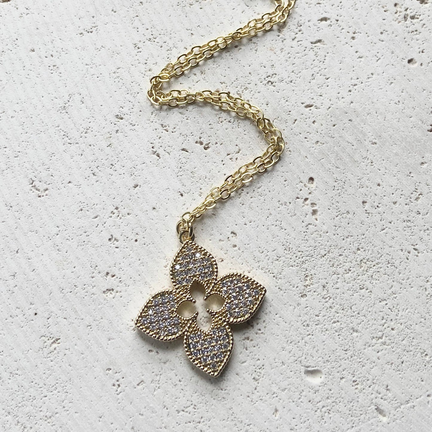 VB&CO Designs Handmade Jewelry - Quatrefoil clover designer trendy jewelry boutique style: Gold