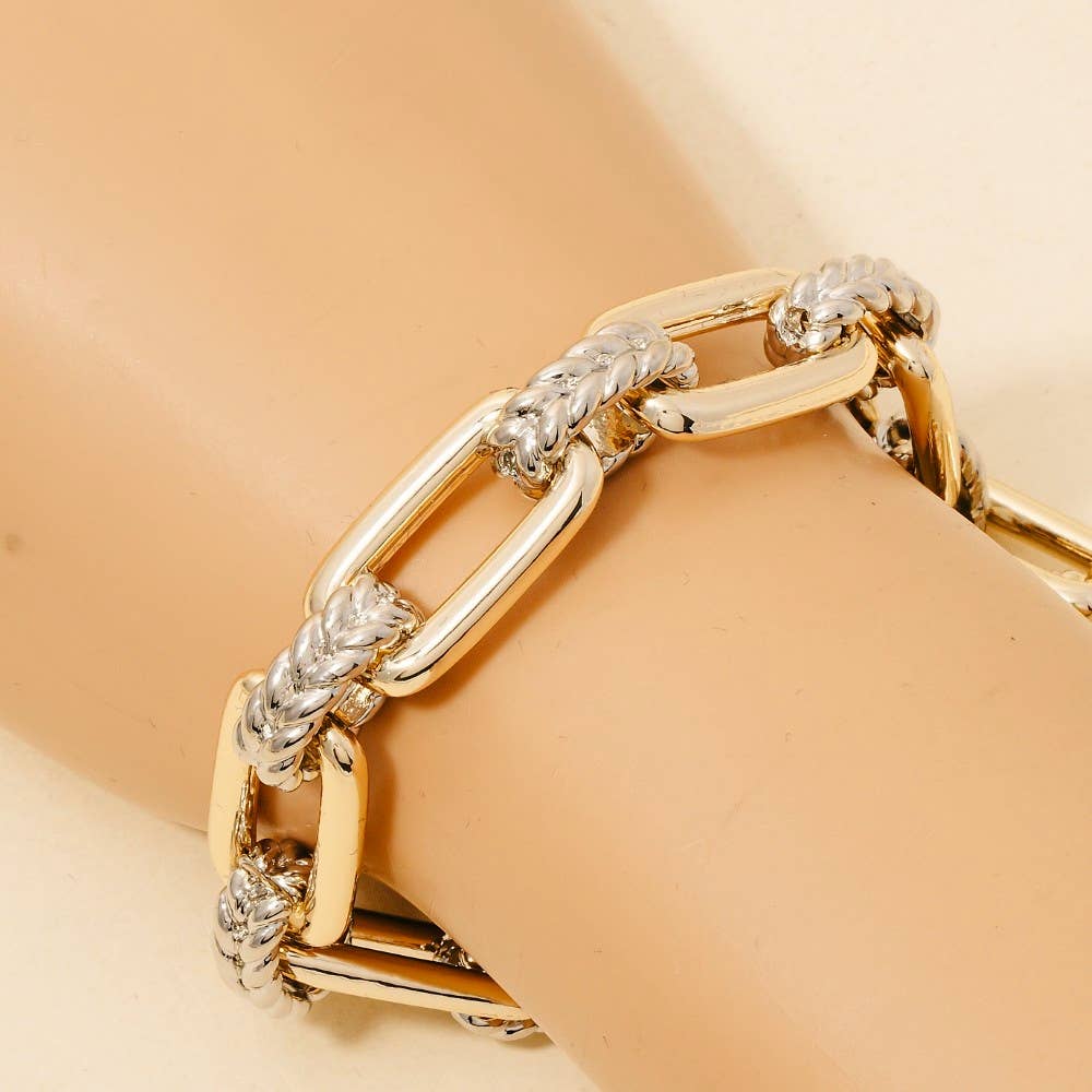 Anarchy Street - Gold Dipped Two Tone Magnetic Clasp Bracelet: B