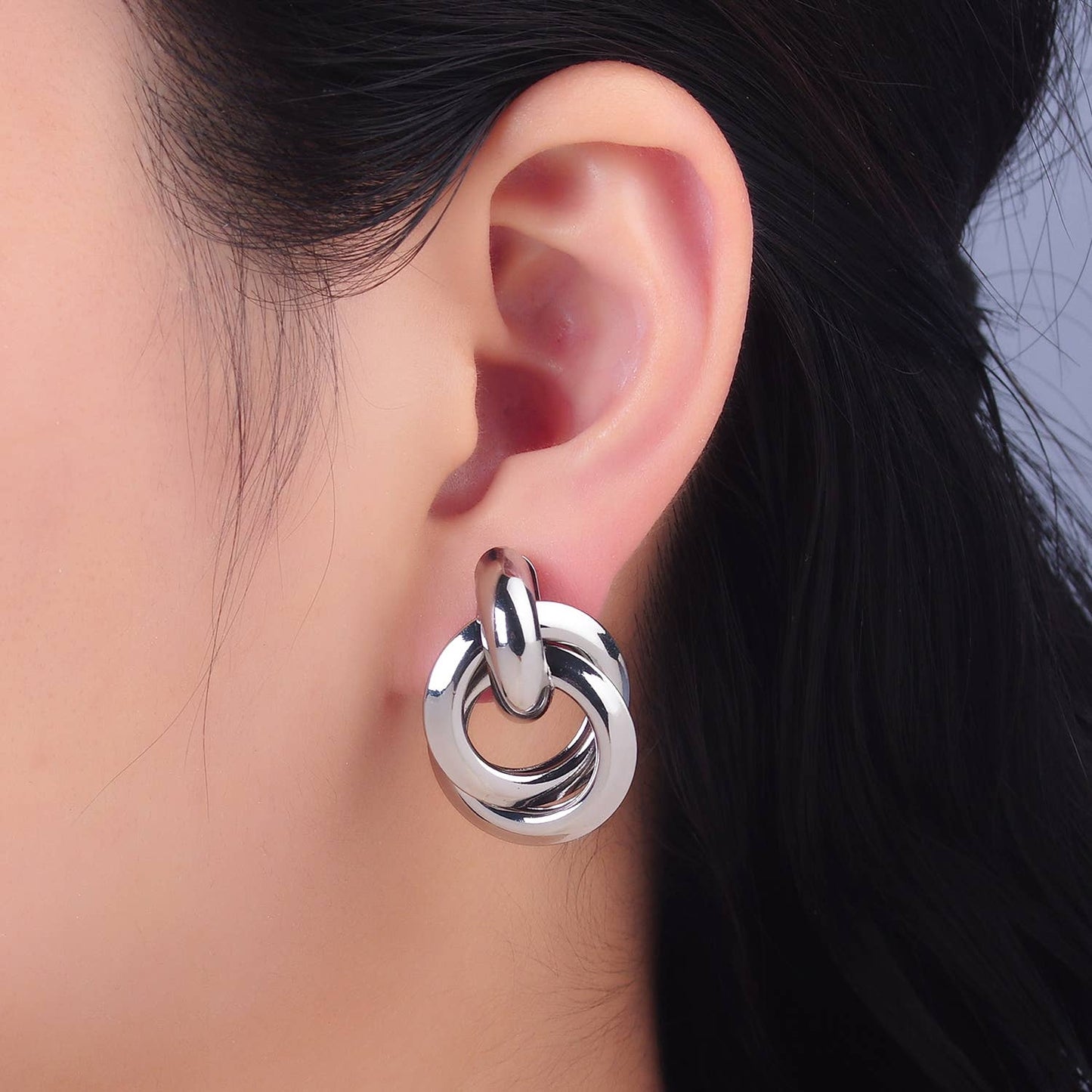 Double Hoop Stud Earrings 75.00