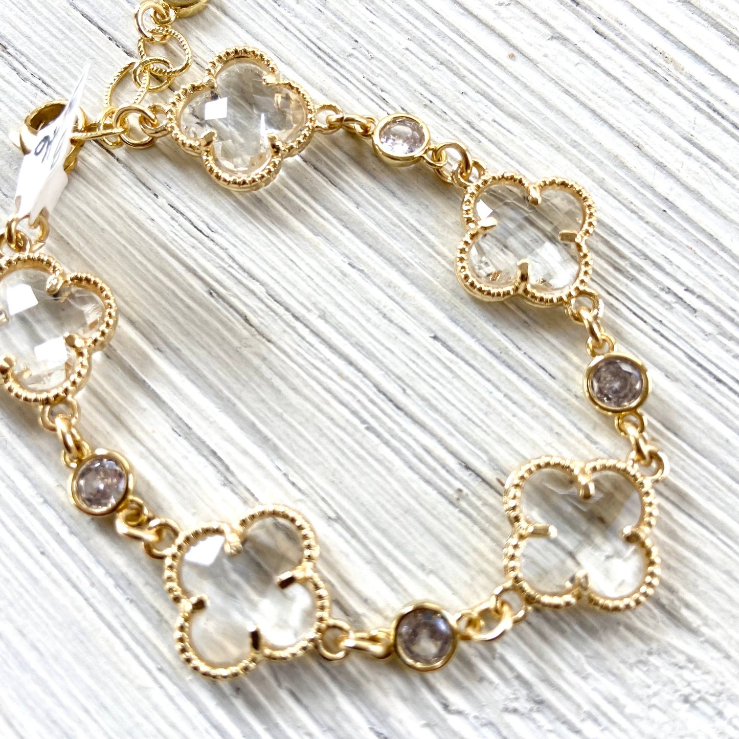 VB&CO Designs Handmade Jewelry - Clover quatrefoil crystal bracelet
