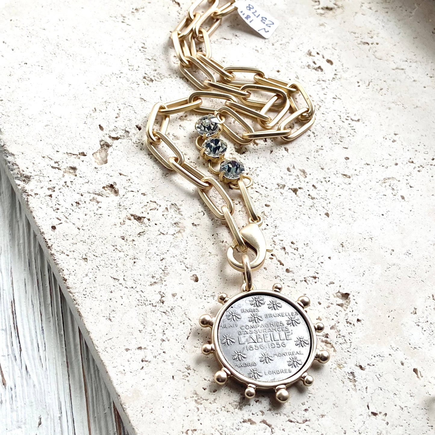 VB&CO Designs Handmade Jewelry - Horse equestrian queen French bee coin jewelry medallion: Horse / 17”