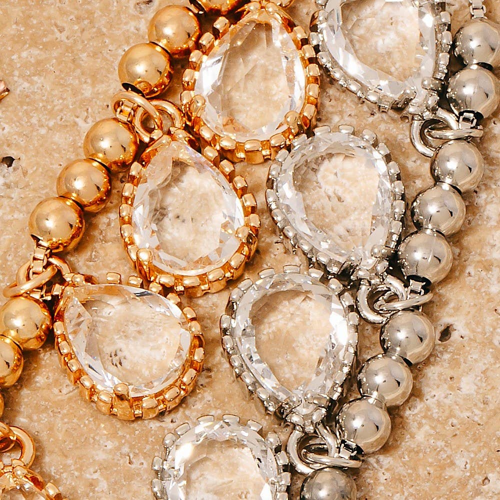 Anarchy Street - Glass Tear Charms Chain Necklace: CRYGD