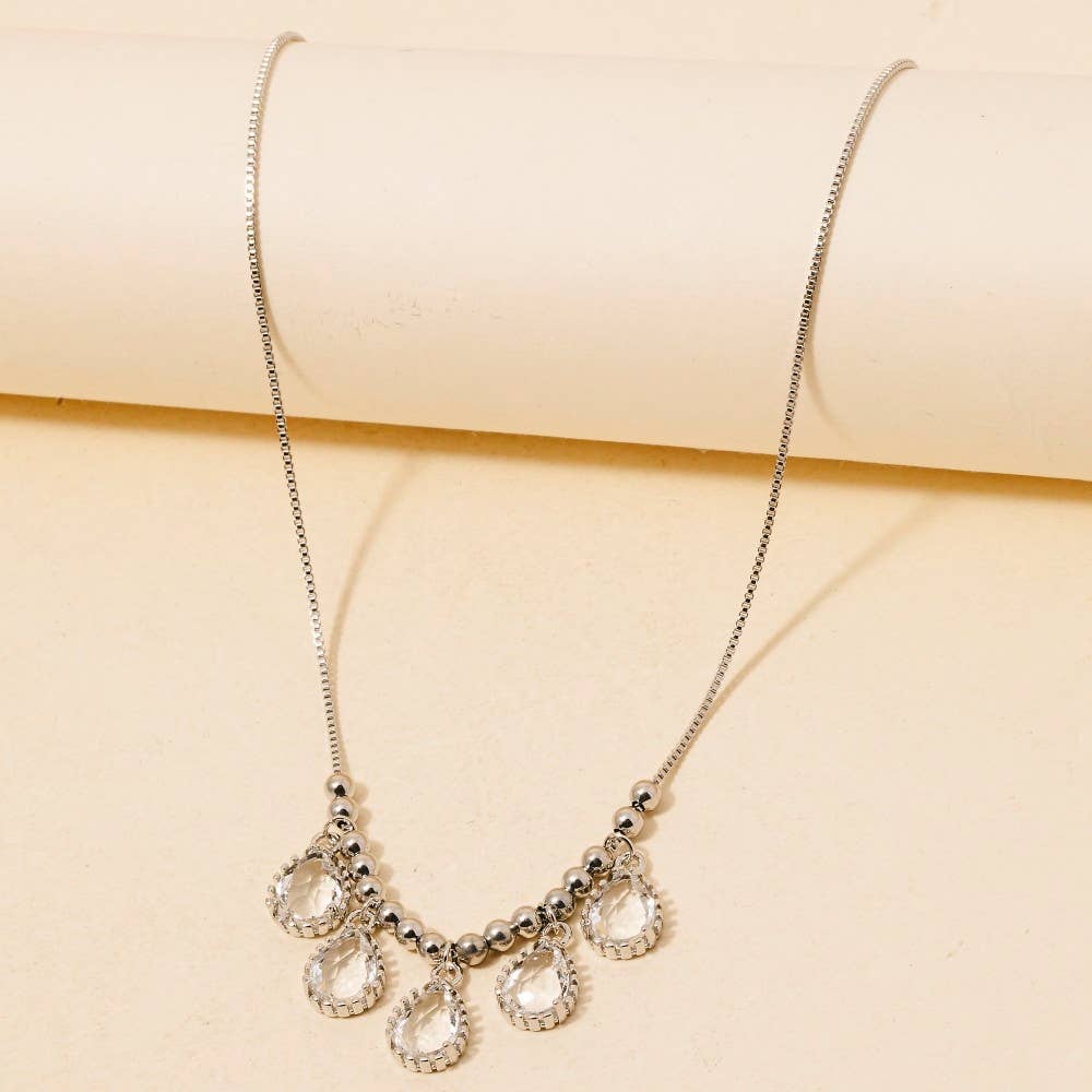 Anarchy Street - Glass Tear Charms Chain Necklace: CRYGD