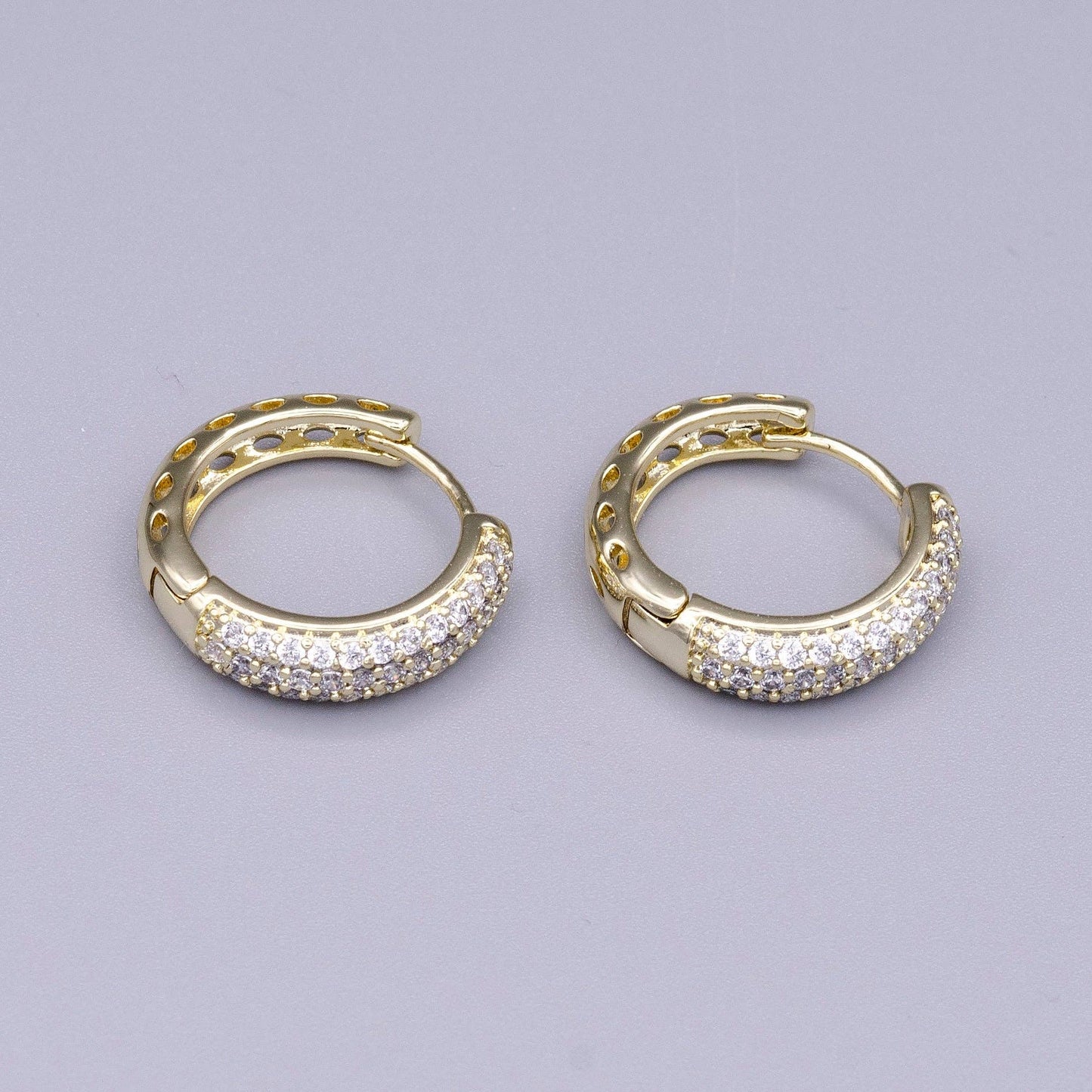CZ Hoop Huggie Earrings 75.00