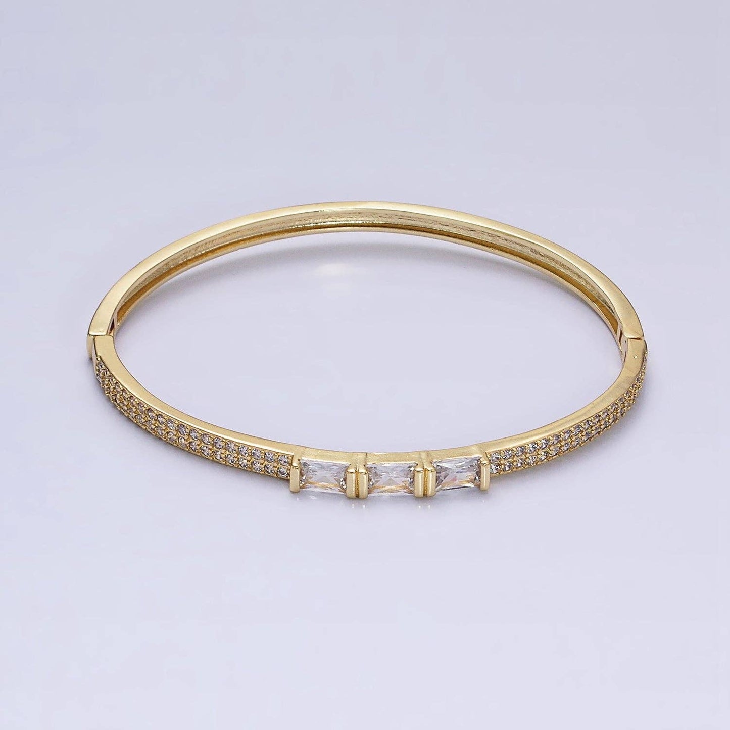 Triple Baguette CZ Hinge Bangle 105.00