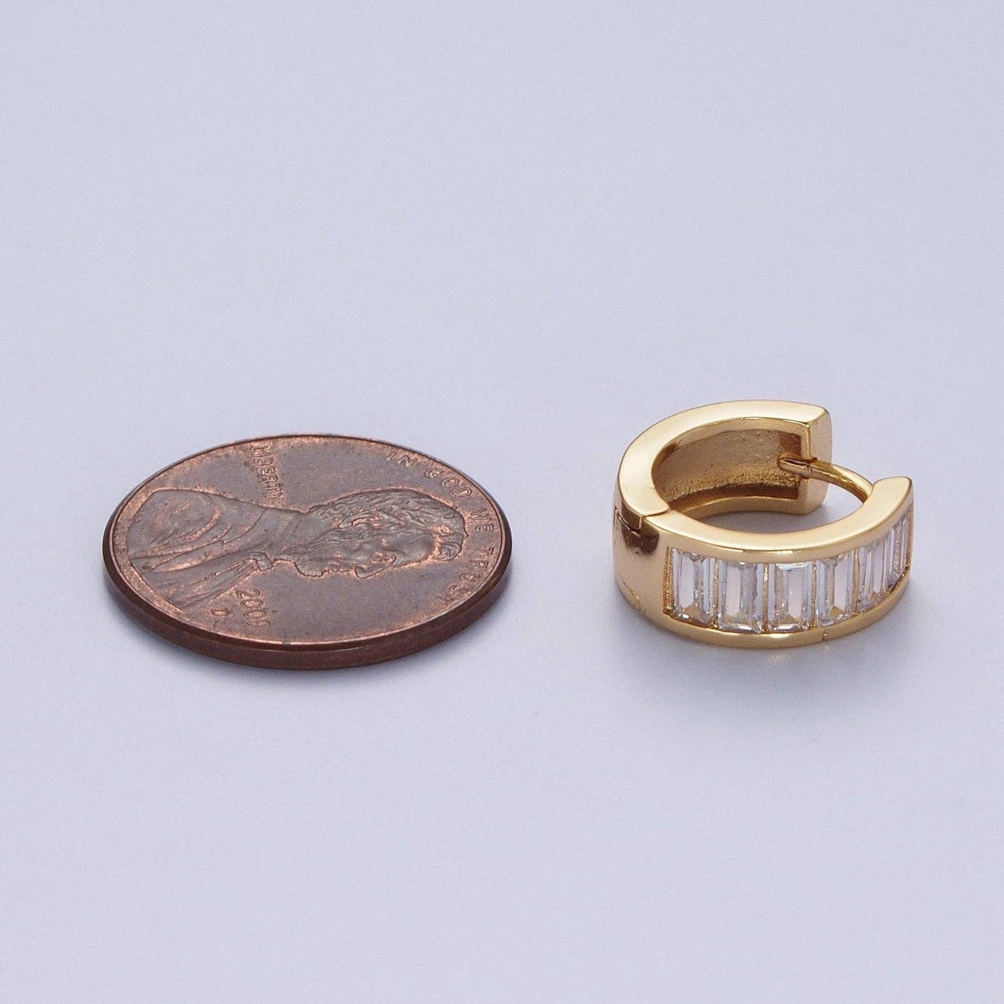 Baguette Cubic Zirconia Hoop Huggie 65.00