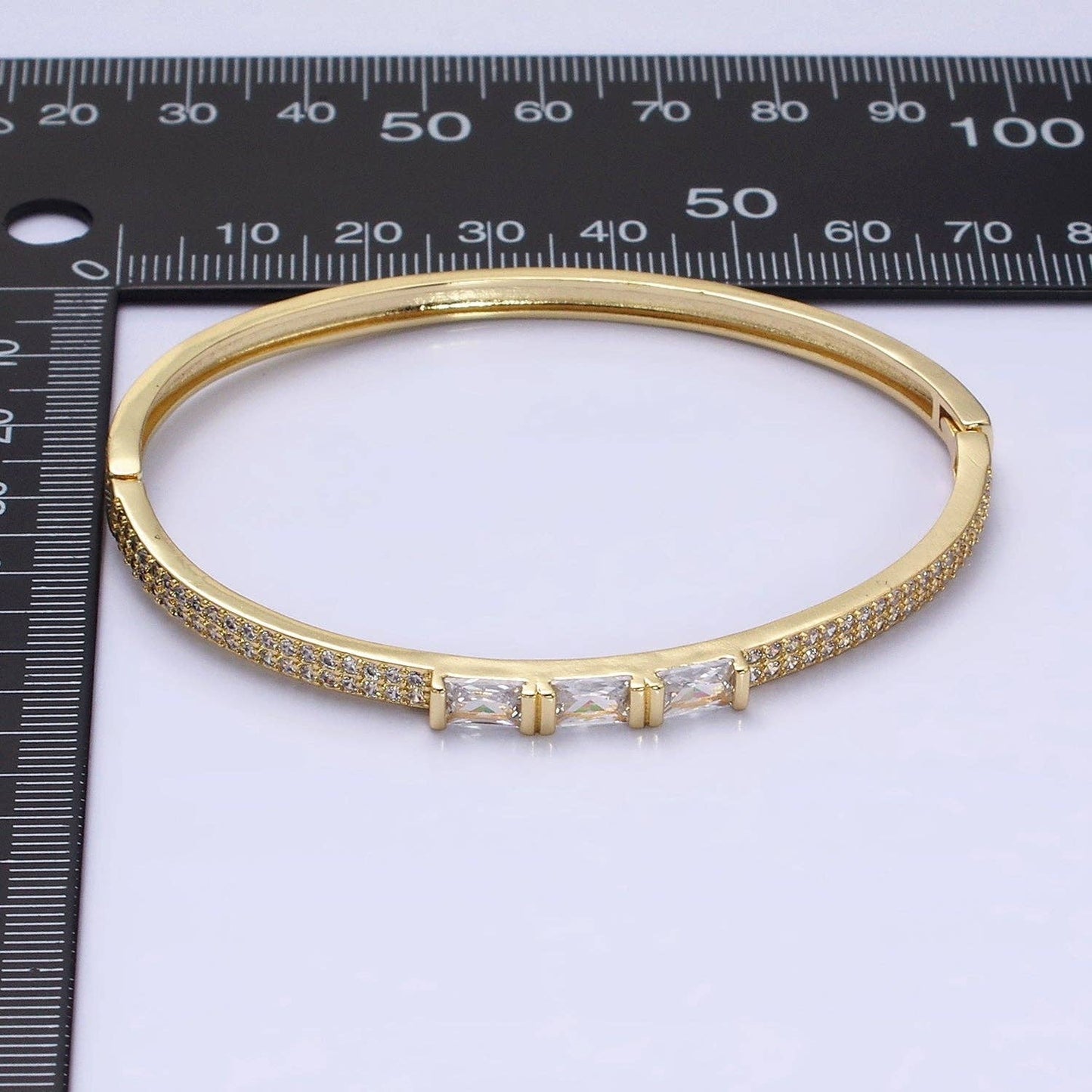 Triple Baguette CZ Hinge Bangle 105.00