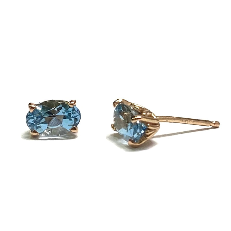 Aquamarine 14k Rose Gold Earrings 680.00