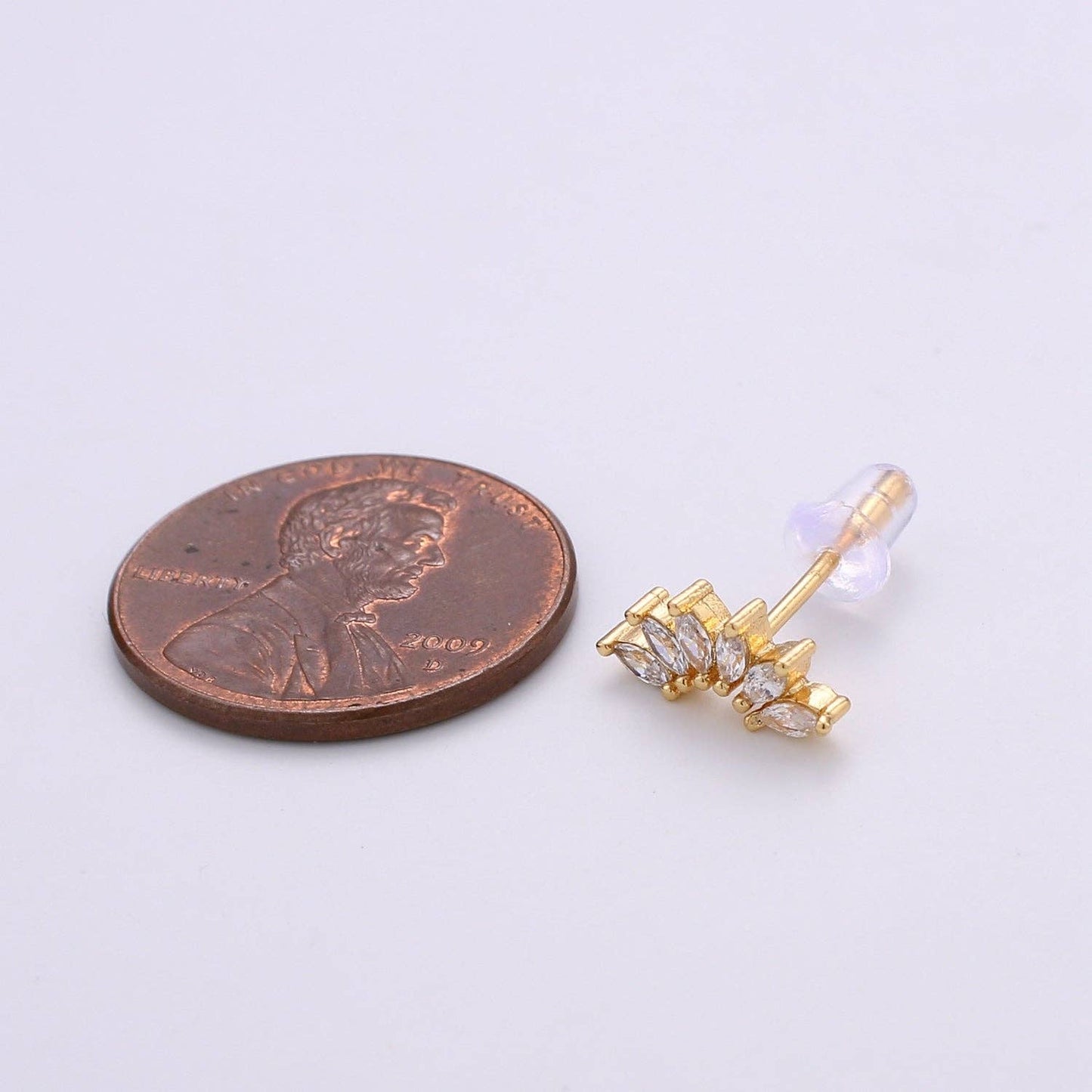 Dainty Gold Marquise Cluster Stud Earrings 35.00