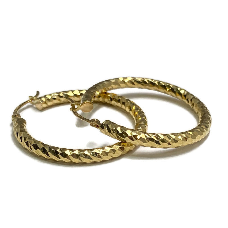 Yellow Gold Hoops Earrings 1" 14ky 800.00