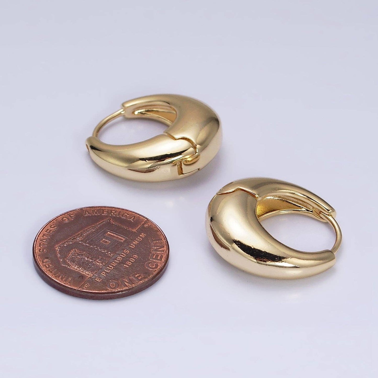 Chubby Dome Hoop Earrings 65.00