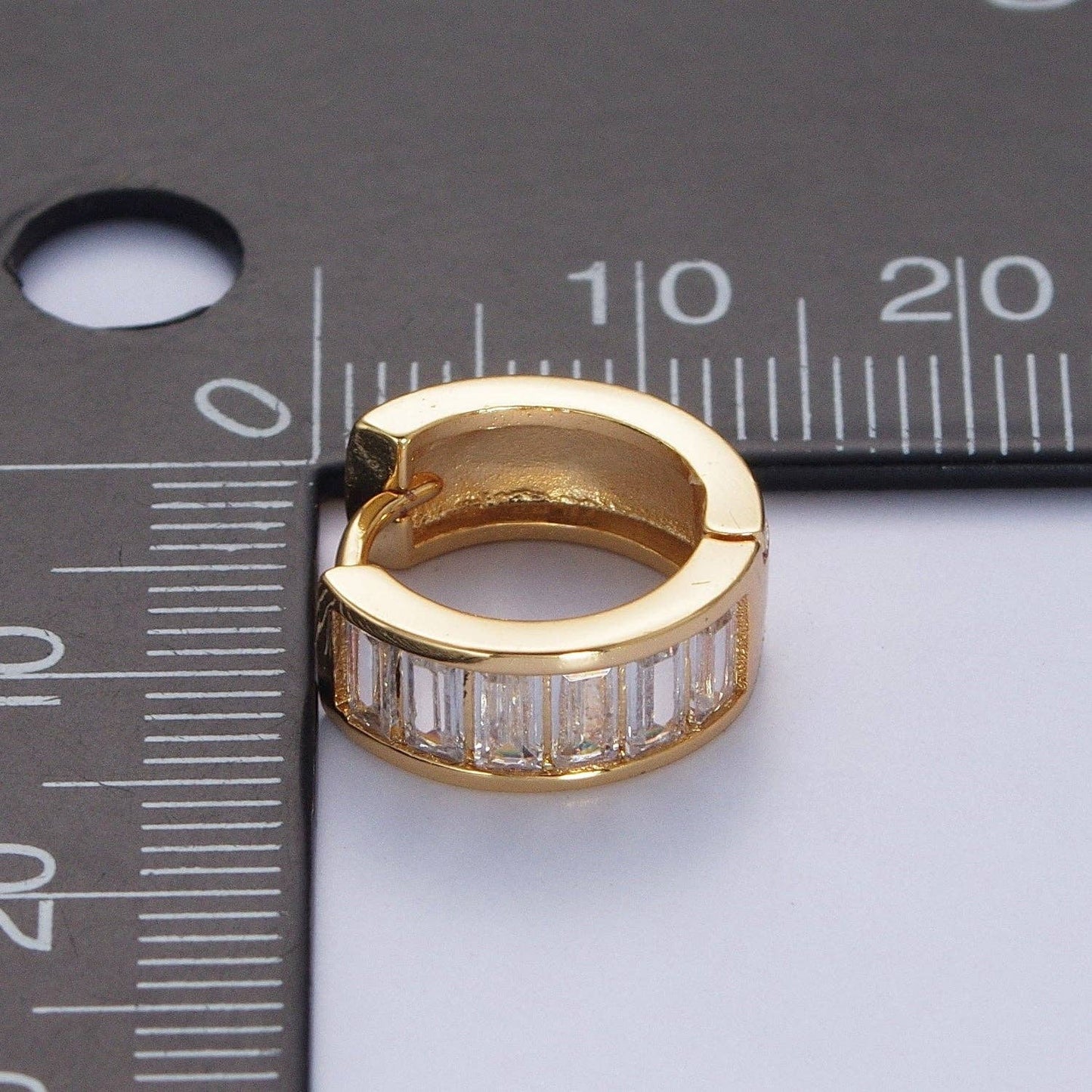 Baguette Cubic Zirconia Hoop Huggie 65.00