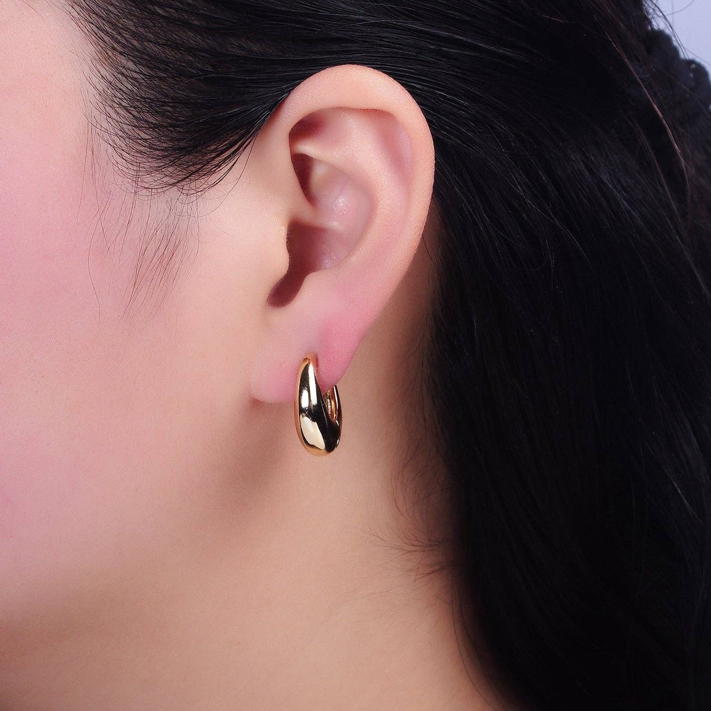 Chubby Dome Hoop Earrings 65.00