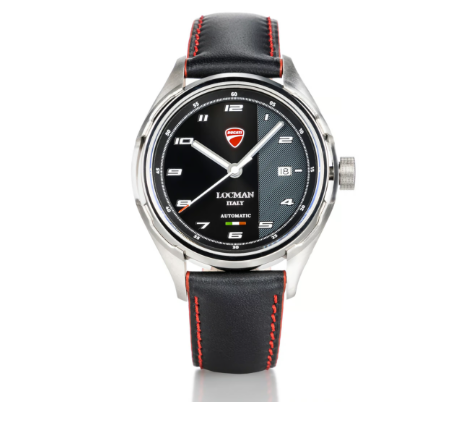 LOCMAN Ducati Three Hands Quartz with Black Calf Leather Strap 975.00