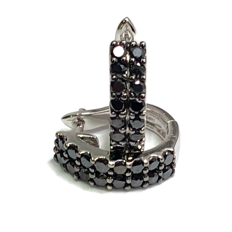 Black Diamond J-Hoop Earrings (1.51ct) 3/4" 1,540.00