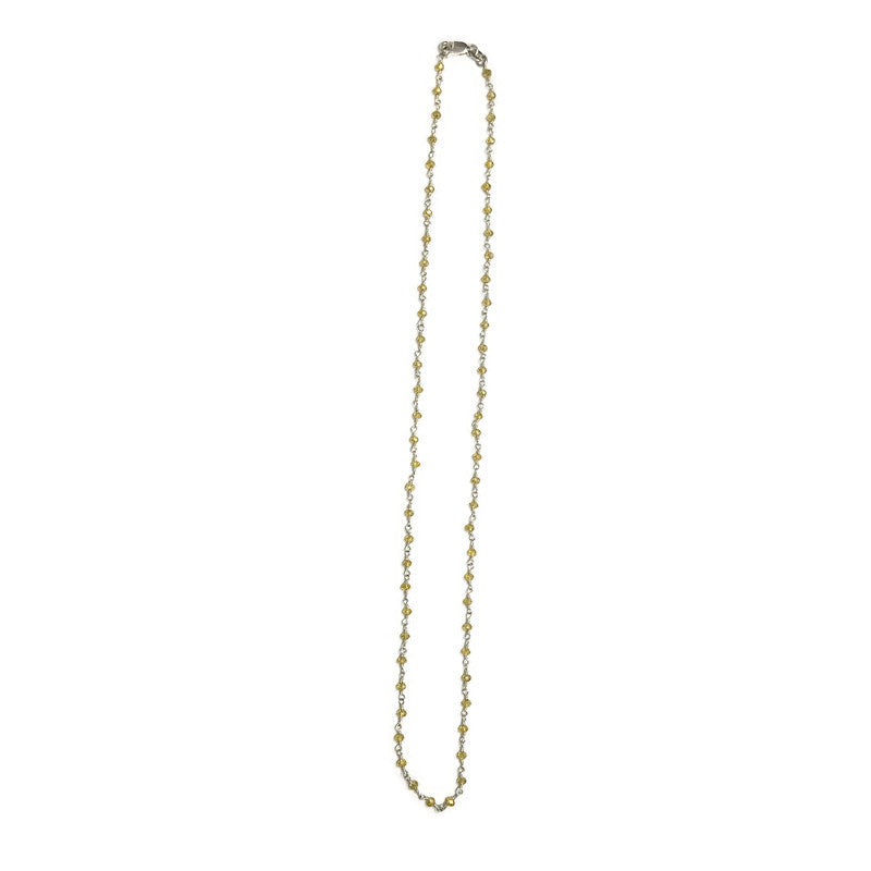 Citrine Silver Wire Wrapped Chain Beaded Necklace 48.00