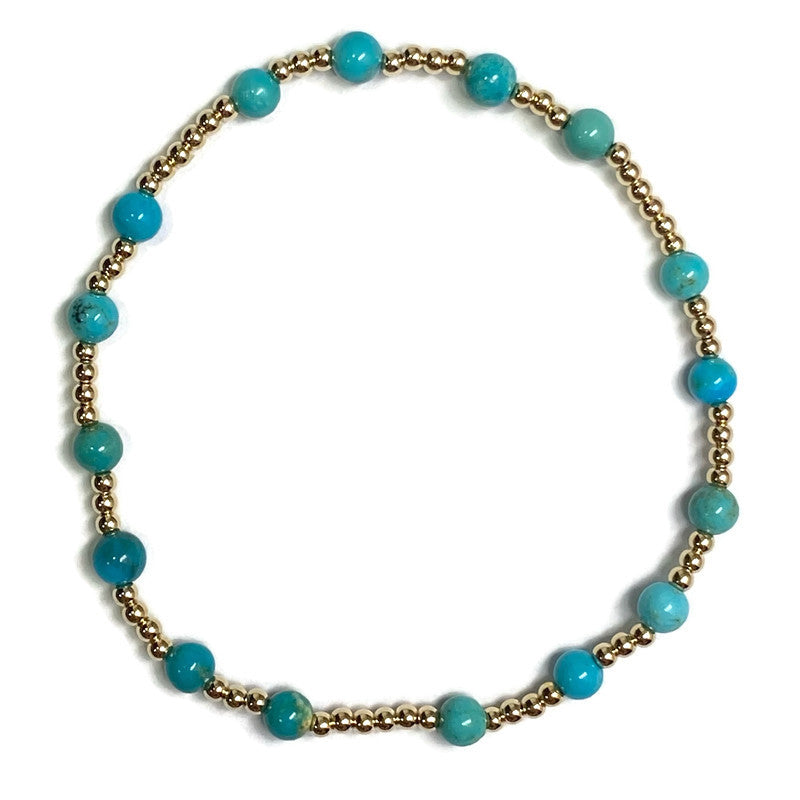 Gold Filled and Turquoise Beaded Bracelet 90.00