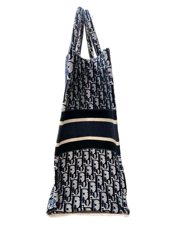 Christian Dior Large Book Tote Ecru and Blue Dior Oblique Embroidery 3395.00