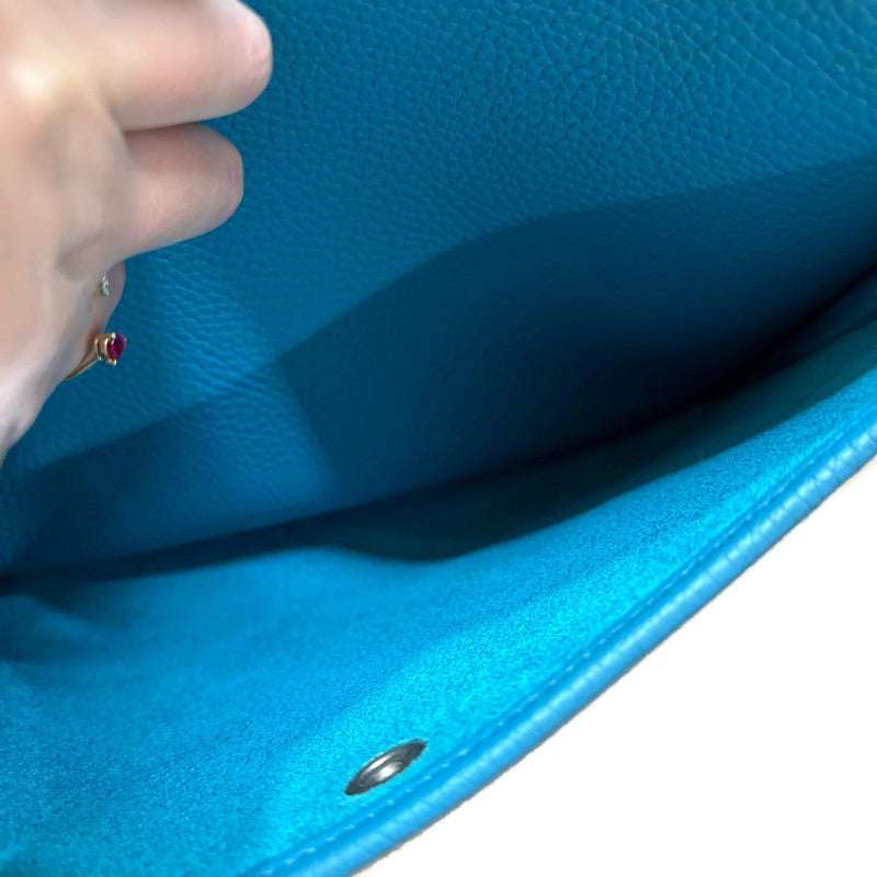 Hermes Evelyn Handbag Teal Pebble 3695.00