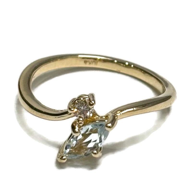 Aquamarine and Diamond Moi et Toi Gold Ring 940.00