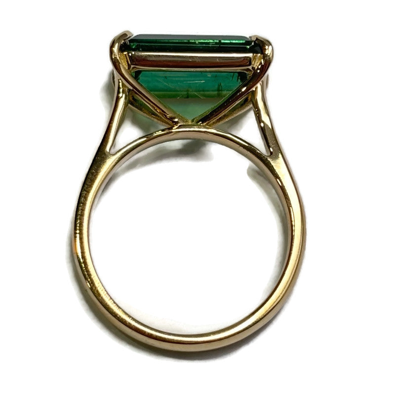 Emerald Cut Tourmaline Gold Ring By Laurel 4500.00