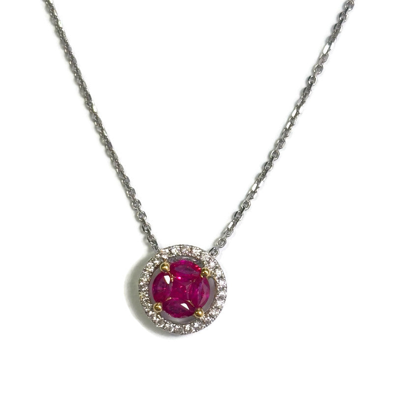 Invisible Set Ruby and Diamond Gold Pendant 1600.00