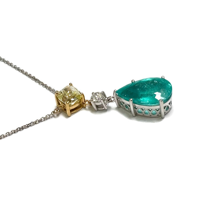 Paraiba Tourmaline, Diamond and Gold Necklace 55000.00