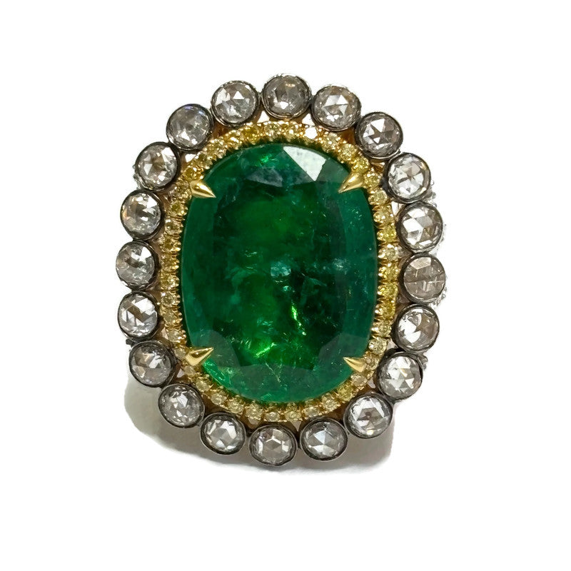 Colombian Emerald and Diamond Gold Ring 58000.00