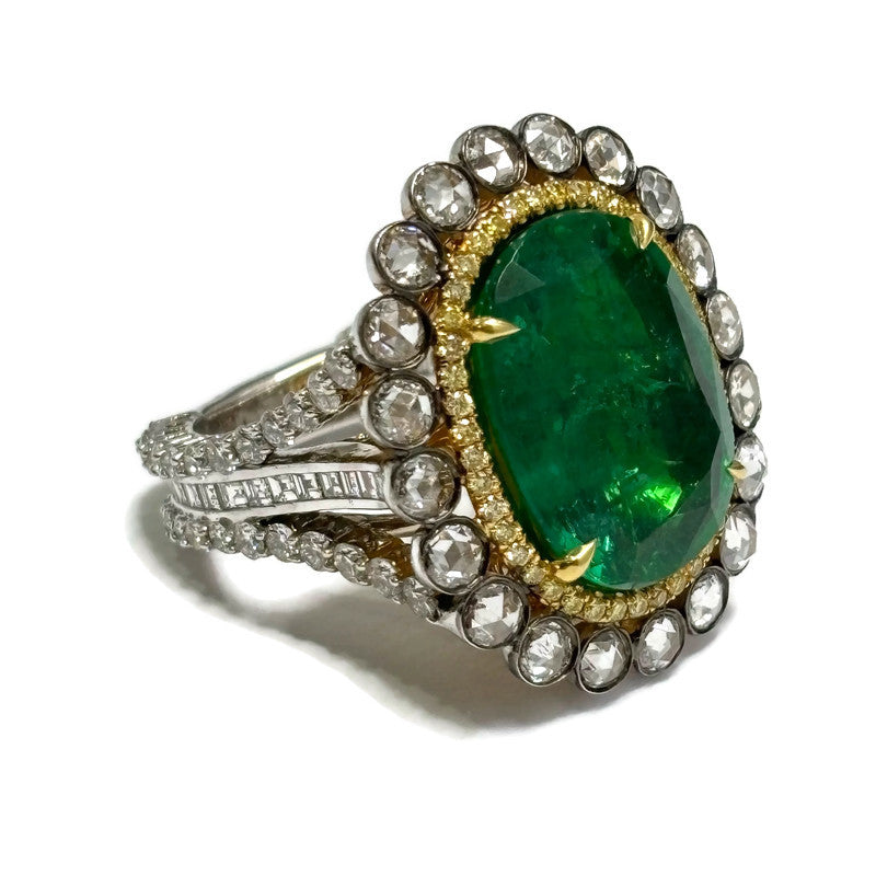 Colombian Emerald and Diamond Gold Ring 58000.00