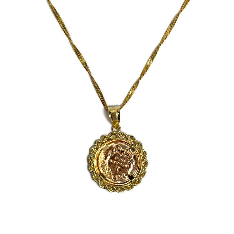 1856 One Dollar Indian Princess Head Gold Coin Pendant 1050.00