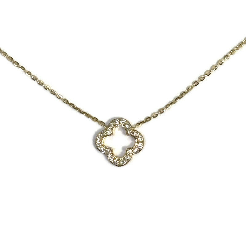 Diamond and Gold Clover Pendant Necklace 995.00