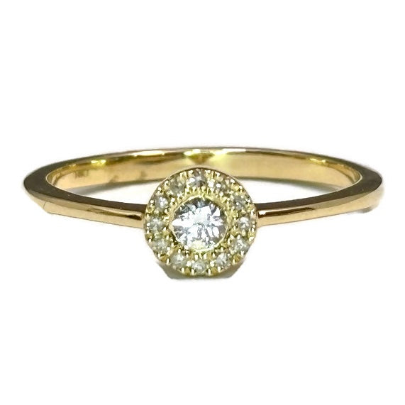 Gold and Diamond Round Halo Ring 1095.00