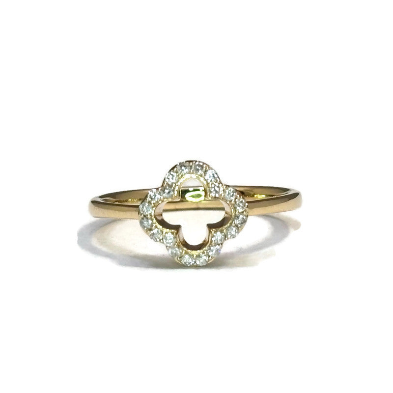 Yellow Gold and Diamond Open Clover Ring 1245.00