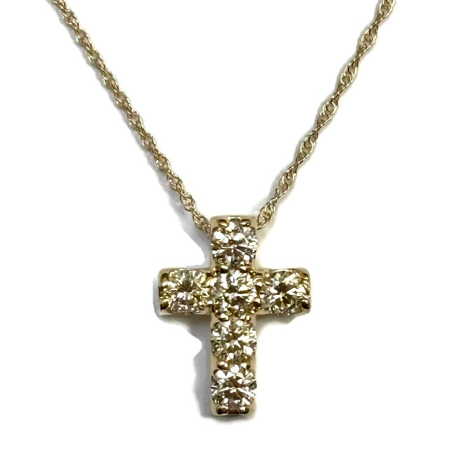 Diamond and Yellow Gold Cross Necklace 2900.00