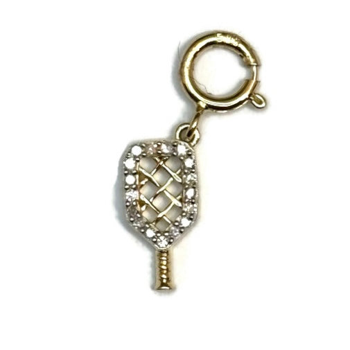 Diamond and Yellow Gold Pickleball Pendant 380.00