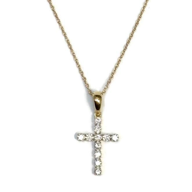 Diamond and Yellow Gold Cross Necklace 1150.00