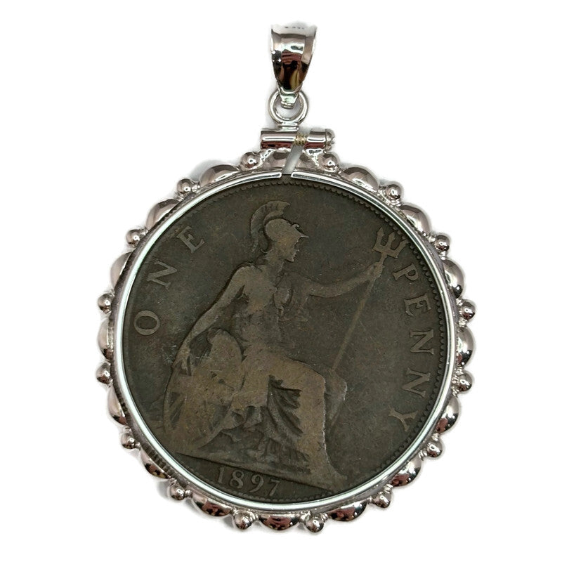 1897 British One Penny Coin Pendant 130.00