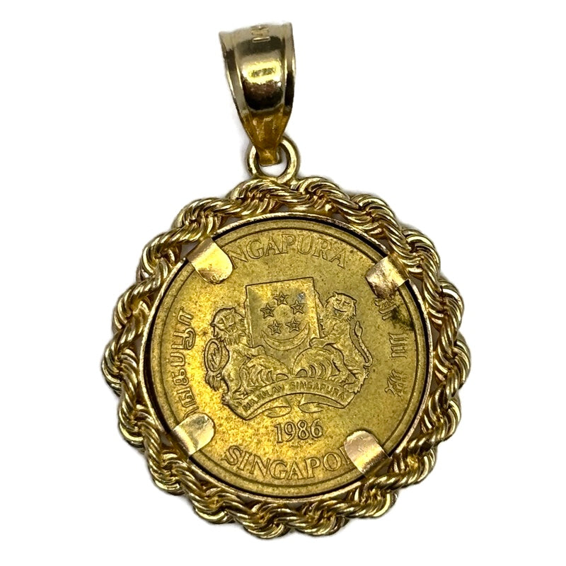 1986 Singapore Five Cents Coin Pendant