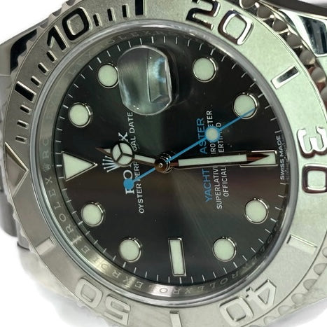 Stainless Steel Dark Rhodium Dial with Blue Hands Yacht-Master Rolex 15800.00