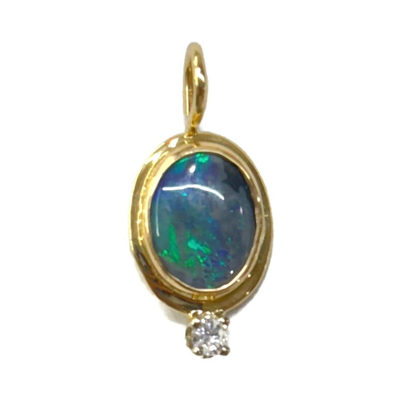 Black Opal and Diamond Gold Pendant 500.00