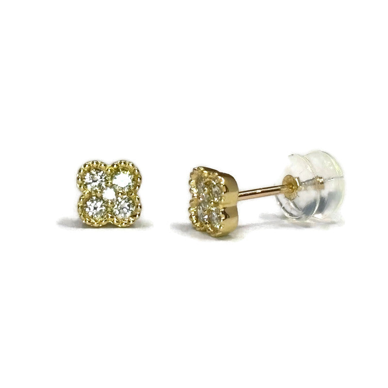 Yellow Gold and Diamond Clover Stud Earrings 1500.00