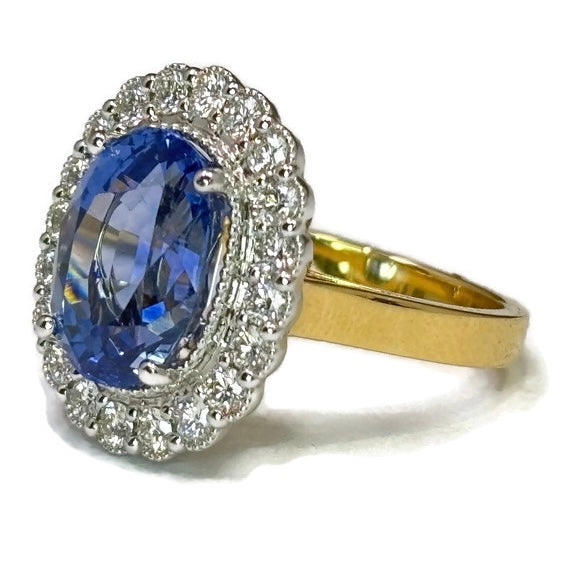 18K Yellow Gold Platinum Sapphire and Diamond Ring 33000.00