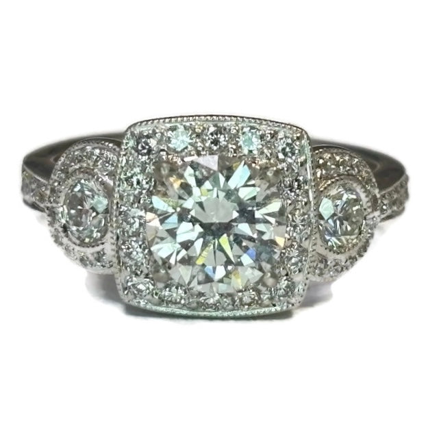 White Gold and Diamond Art Deco Engagement Ring 8400.00