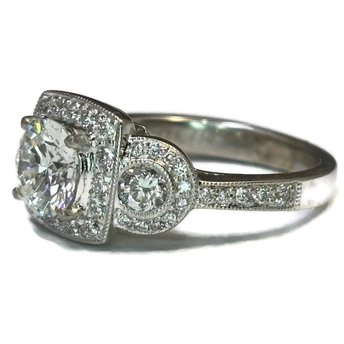 White Gold and Diamond Art Deco Engagement Ring 8400.00
