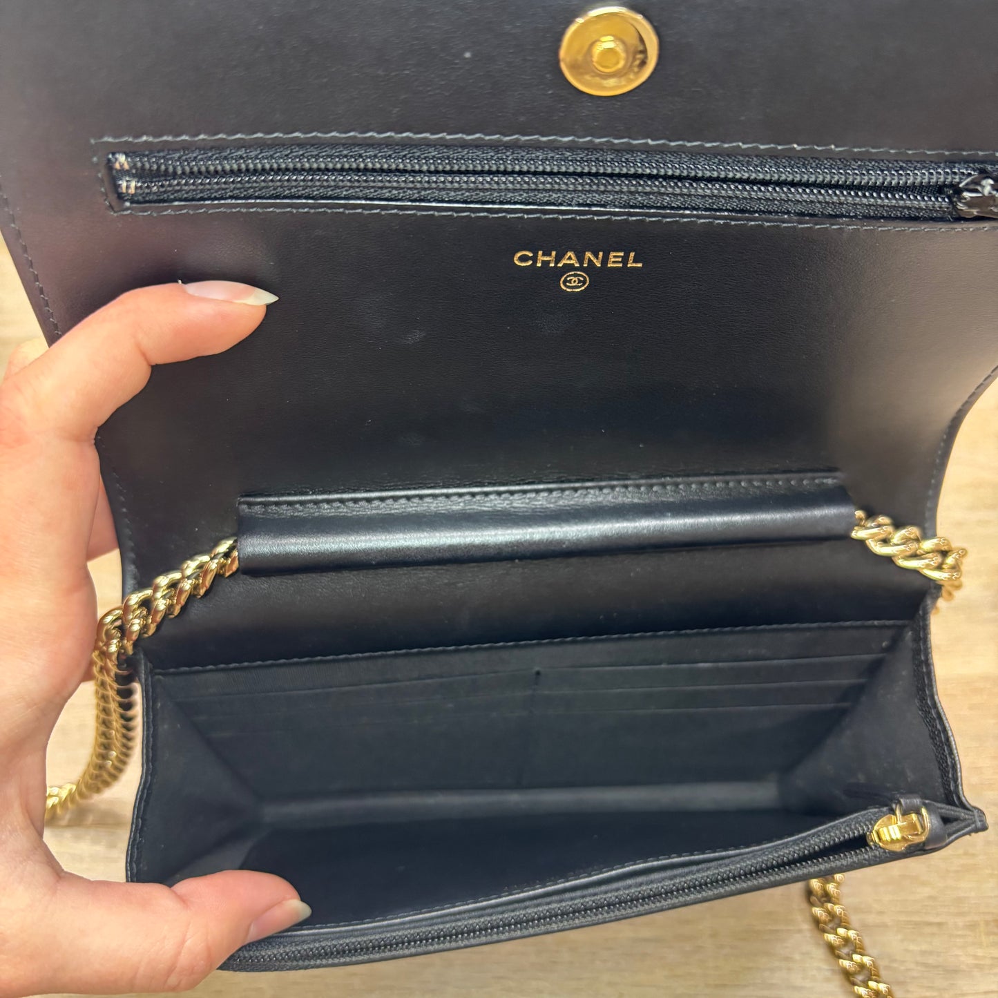CC LeBoy Chanel Chevron Caviar Black A+ Condition 3795.00