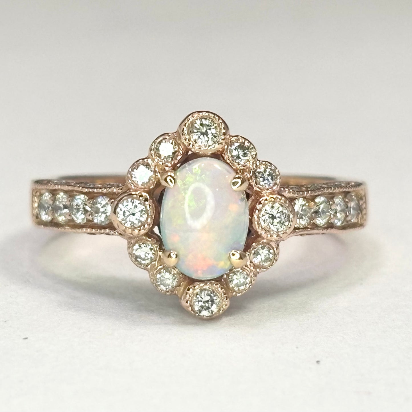 Opal and Diamond Rose Gold Ring 2800.00